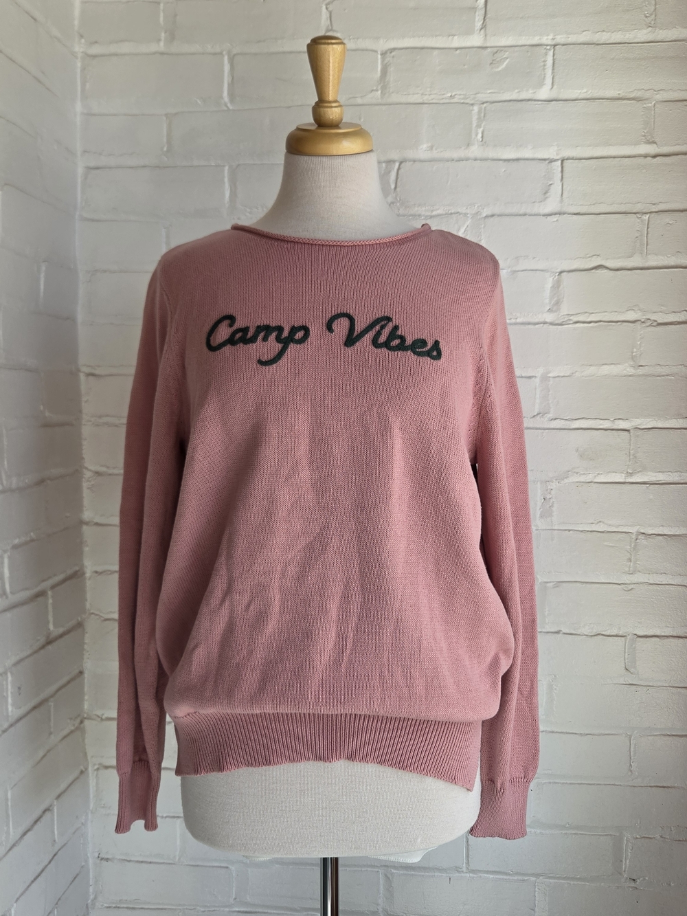 Sota Clothing Co Camp Vibes Womens Pink Sweater Cotton Size XL